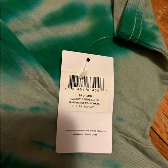 Huf Worldwide Skateboard Shirt T-Shirt Tee Huf High Tie Dye Sycamore Medium - Picture 5 of 5